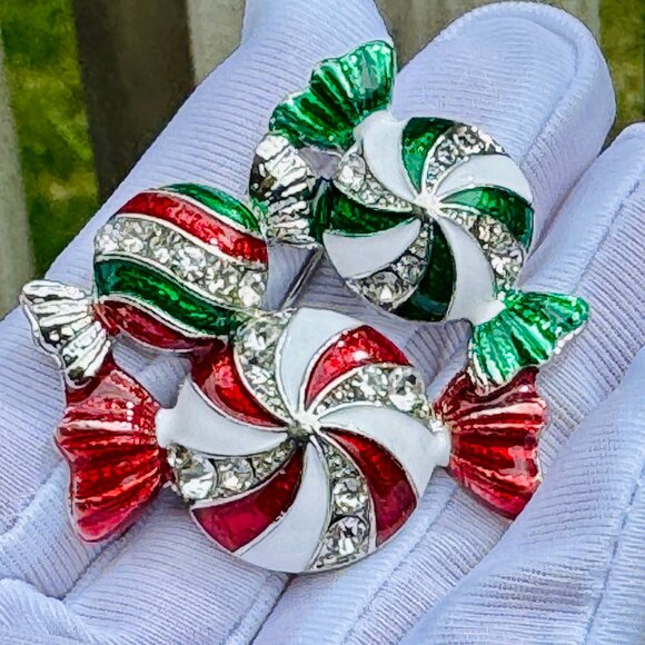 🔥2/$20 Candy Brooch Candy Rhinestone Brooch Pin Christmas Brooch Holiday Pin - Picture 4 of 5